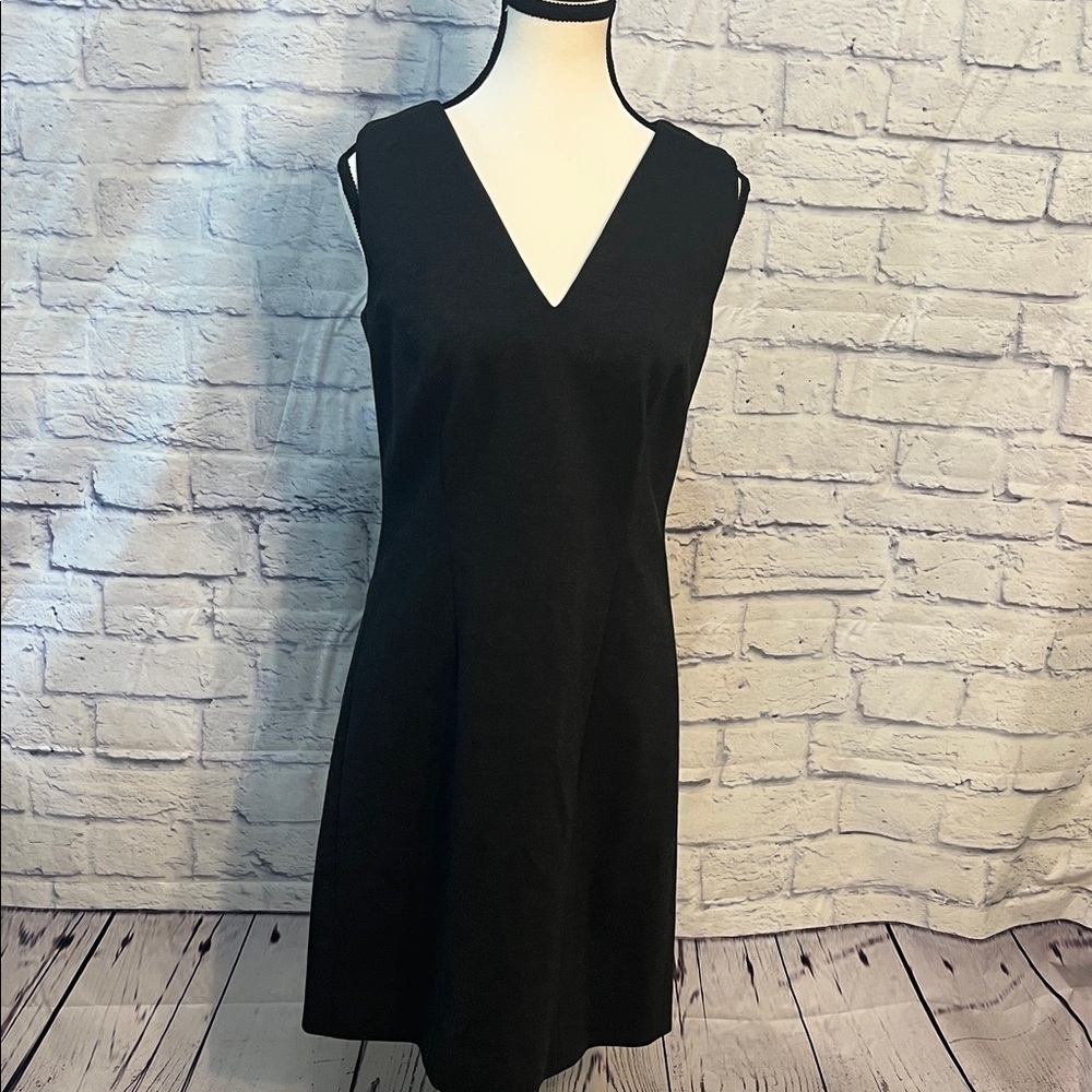 Worth Sleeveless V-neck Dress Charcoal Gray Size 4